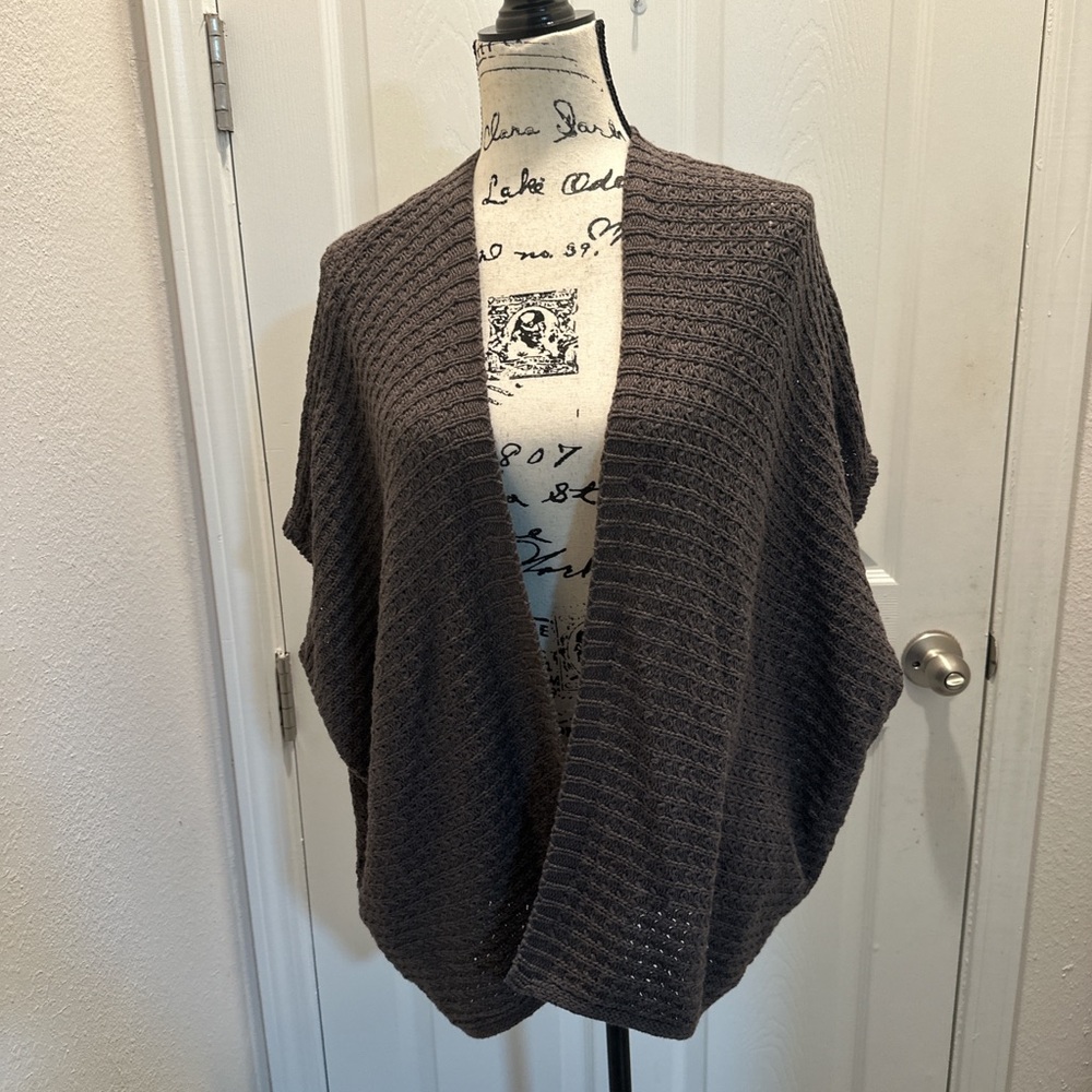 American Eagle Dark Brown Open-Front Knit Women's Cardigan